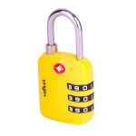 VIAGGI 3 Dial Travel Sentry Approved Security Luggage Resettable Combination Number Padlock - Yellow